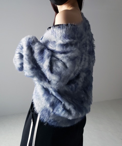 me+em select(ミームセレクト)の「【 2color 】レオパードマーブルシャギーニットカーディガン / reopard marble knit shaggy cardigan(カーディガン/ボレロ・レディース・ピンク/ブルーグレー・FREE)」の16枚目の写真