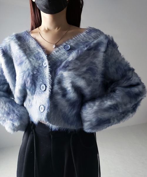 me+em select(ミームセレクト)の「【 2color 】レオパードマーブルシャギーニットカーディガン / reopard marble knit shaggy cardigan(カーディガン/ボレロ・レディース・ピンク/ブルーグレー・FREE)」の18枚目の写真