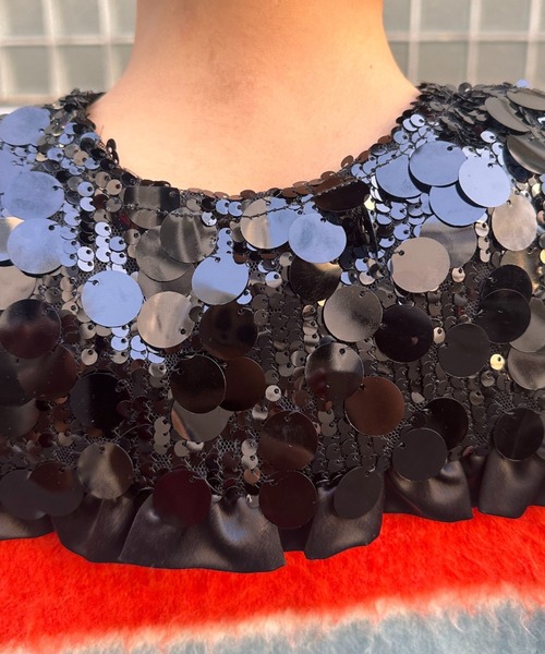 HELLO.SANFRANCISCO(ハローサンフランシスコ)の「【HELLO.SANFRANCISCO/ハローサンフランシスコ】スパンコールマルチウェイベルト(付け襟・レディース・シルバー/ブラック・FREE)」の13枚目の写真