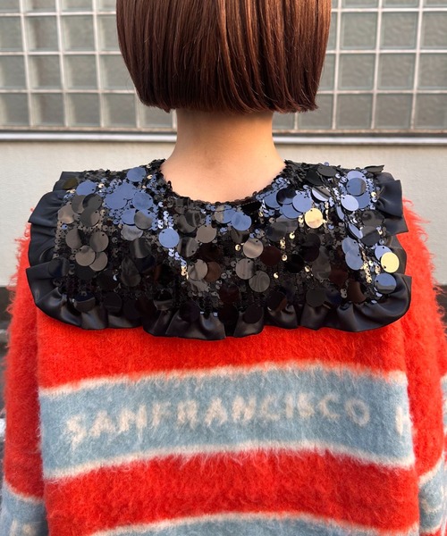 HELLO.SANFRANCISCO(ハローサンフランシスコ)の「【HELLO.SANFRANCISCO/ハローサンフランシスコ】スパンコールマルチウェイベルト(付け襟・レディース・シルバー/ブラック・FREE)」の18枚目の写真