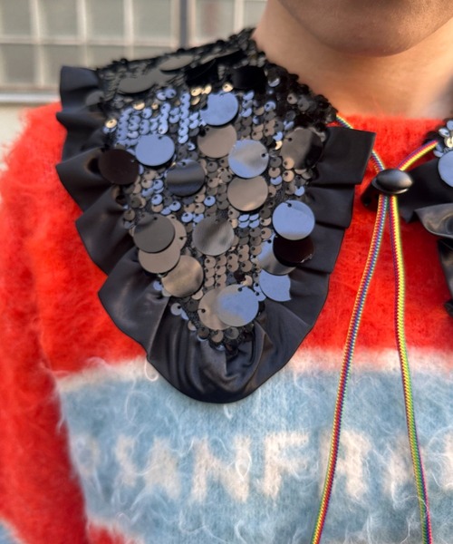 HELLO.SANFRANCISCO(ハローサンフランシスコ)の「【HELLO.SANFRANCISCO/ハローサンフランシスコ】スパンコールマルチウェイベルト(付け襟・レディース・シルバー/ブラック・FREE)」の21枚目の写真