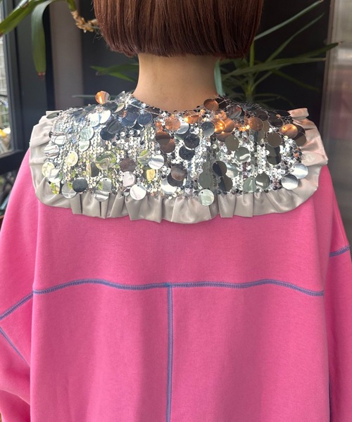 HELLO.SANFRANCISCO(ハローサンフランシスコ)の「【HELLO.SANFRANCISCO/ハローサンフランシスコ】スパンコールマルチウェイベルト(付け襟・レディース・シルバー/ブラック・FREE)」の6枚目の写真