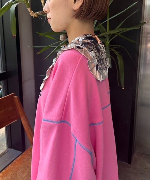 HELLO.SANFRANCISCO(ハローサンフランシスコ)の「【HELLO.SANFRANCISCO/ハローサンフランシスコ】スパンコールマルチウェイベルト(付け襟・レディース・シルバー/ブラック・FREE)」の8枚目の写真