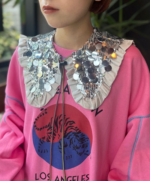 HELLO.SANFRANCISCO(ハローサンフランシスコ)の「【HELLO.SANFRANCISCO/ハローサンフランシスコ】スパンコールマルチウェイベルト(付け襟・レディース・シルバー/ブラック・FREE)」の14枚目の写真