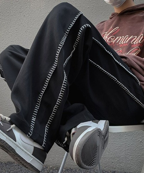 Anchor Smith（アンカー スミス）の「ハンドステッチラインイージーワイドパンツ（スラックス・メンズ・ブラック/スミクロ・XL/M/L）」の15枚目の写真