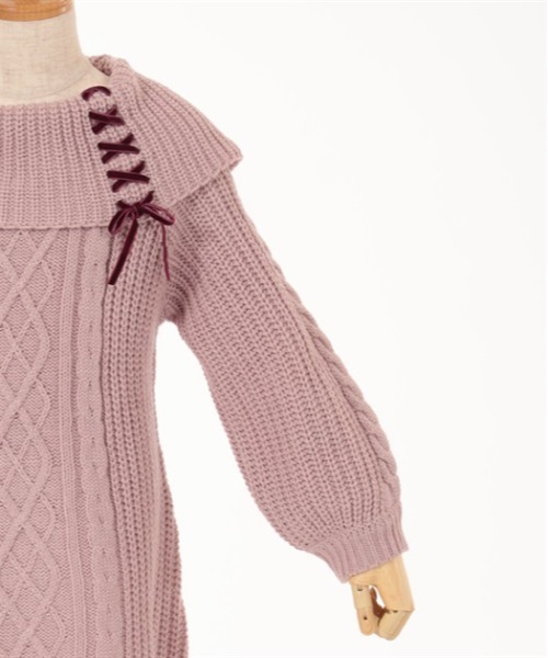 axes femme(アクシーズファム)の「W編み上げニットチュニック(チュニック・キッズ・サックスブルー/ピンク・X-LARGE/LARGE/MEDIUM/XX-LARGE)」の14枚目の写真