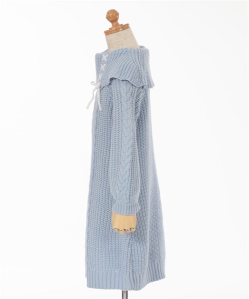 axes femme(アクシーズファム)の「W編み上げニットチュニック(チュニック・キッズ・サックスブルー/ピンク・X-LARGE/LARGE/MEDIUM/XX-LARGE)」の16枚目の写真