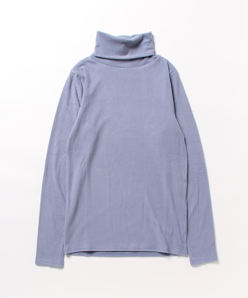 and it_（アンドイット）の「起毛リブタートル長袖Tシャツ（Tシャツ/カットソー・レディース・グリーン/ブラック/グレイッシュベージュ/アイボリー/ブルー・M）」の5枚目の写真