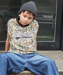 pairmanon（ペアマノン）の「【PAIRMANON STREET】レオパードVネックノースリーブトップス（Tシャツ/カットソー・キッズ）」