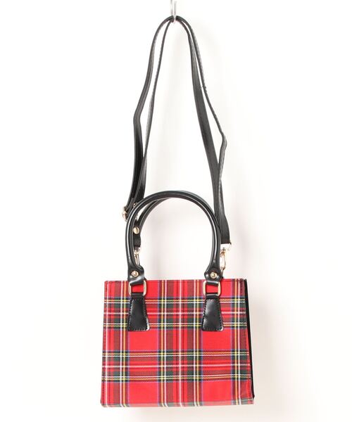 新品 Ankrouge　ブラック チェック柄 2way　ハンドバッグ an meets zakka タータンチェック柄2WAYショルダーミニ