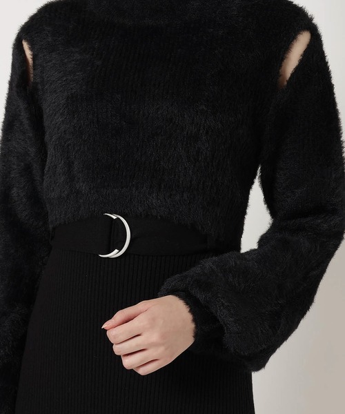 Open aesthetic レッド系　ファーワンピース　セットアップ Open aesthetic レッド系 ファーワンピース セットアップ