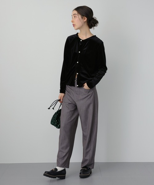 saloon（サルーン）の「SALOON(サルーン)/【AMBELLITE】 2WAYベロアプルオーバー（カーディガン/ボレロ・レディース・ライトグリーン/ブラック・FREE）」の9枚目の写真