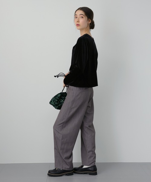 saloon（サルーン）の「SALOON(サルーン)/【AMBELLITE】 2WAYベロアプルオーバー（カーディガン/ボレロ・レディース・ライトグリーン/ブラック・FREE）」の11枚目の写真