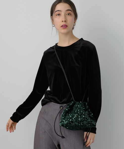 saloon（サルーン）の「SALOON(サルーン)/【AMBELLITE】 2WAYベロアプルオーバー（カーディガン/ボレロ・レディース・ライトグリーン/ブラック・FREE）」の6枚目の写真