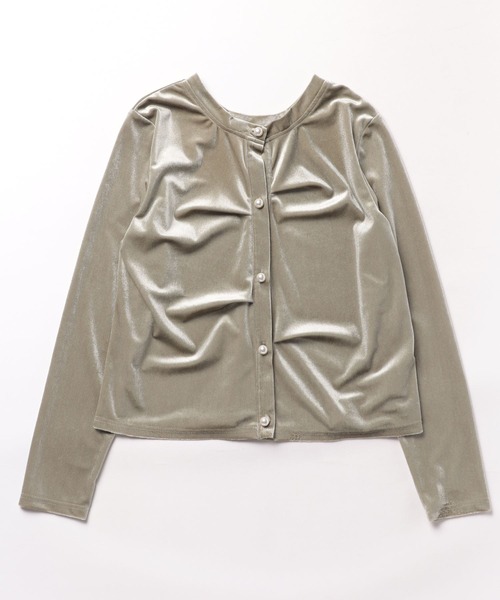 saloon（サルーン）の「SALOON(サルーン)/【AMBELLITE】 2WAYベロアプルオーバー（カーディガン/ボレロ・レディース・ライトグリーン/ブラック・FREE）」の16枚目の写真