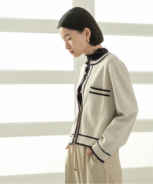 OPAQUE.CLIP(オペークドットクリップ)の「◆アンサンブル対応 配色ラインニットカーディガン【洗濯機洗い可】(カーディガン/ボレロ・レディース・ネイビー/オフホワイト/ベビーピンク・36/38/40/42)」の18枚目の写真