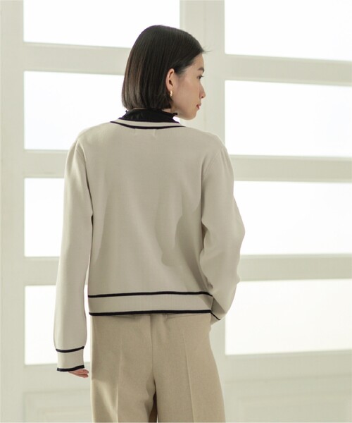 OPAQUE.CLIP(オペークドットクリップ)の「◆アンサンブル対応 配色ラインニットカーディガン【洗濯機洗い可】(カーディガン/ボレロ・レディース・ネイビー/オフホワイト/ベビーピンク・36/38/40/42)」の19枚目の写真