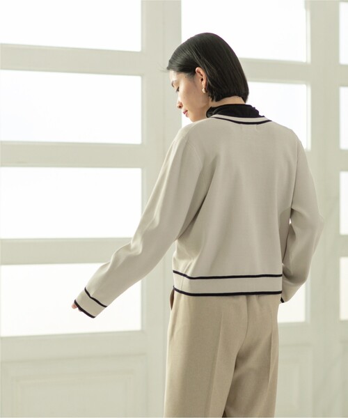 OPAQUE.CLIP(オペークドットクリップ)の「◆アンサンブル対応 配色ラインニットカーディガン【洗濯機洗い可】(カーディガン/ボレロ・レディース・ネイビー/オフホワイト/ベビーピンク・36/38/40/42)」の20枚目の写真