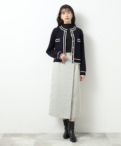 OPAQUE.CLIP(オペークドットクリップ)の「◆アンサンブル対応 配色ラインニットカーディガン【洗濯機洗い可】(カーディガン/ボレロ・レディース・ネイビー/オフホワイト/ベビーピンク・36/38/40/42)」の10枚目の写真