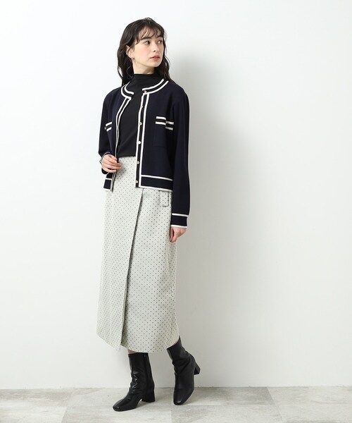 OPAQUE.CLIP(オペークドットクリップ)の「◆アンサンブル対応 配色ラインニットカーディガン【洗濯機洗い可】(カーディガン/ボレロ・レディース・ネイビー/オフホワイト/ベビーピンク・36/38/40/42)」の11枚目の写真