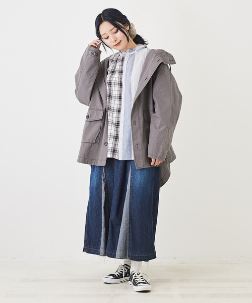 【セール】綿ダンプラグランスリーブパーカージャケット（ブルゾン）｜CUBE SUGAR（キューブシュガー）