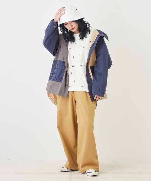 【セール】綿ダンプラグランスリーブパーカージャケット（ブルゾン）｜CUBE SUGAR（キューブシュガー）