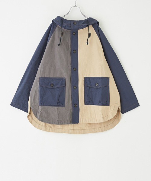 【セール】綿ダンプラグランスリーブパーカージャケット（ブルゾン）｜CUBE SUGAR（キューブシュガー）