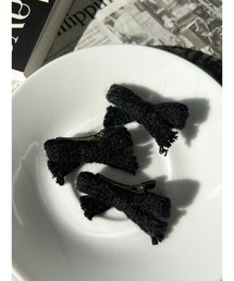 WC | 3Pニットリボンピン(バレッタ/ヘアクリップ)