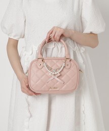 バッグチャーム付きキルティング2WAYミニボストンバッグ