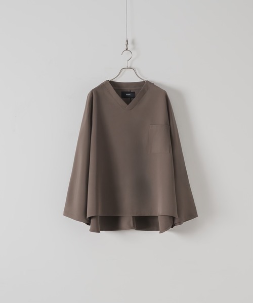 DOOPZ（ドープス）の「Pullover v-neck shirt - プルオーバーVネックシャツ（シャツ/ブラウス・メンズ・モカ/ブラック・LARGE/MEDIUM/SMALL）」の2枚目の写真