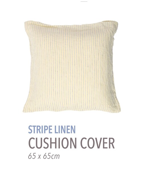 ストライプリネン クッションカバー（65cm × 65cm）（クッション