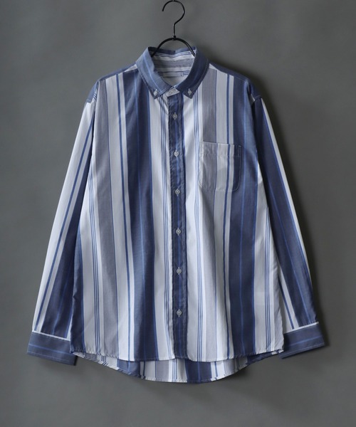 SITRY(シトリー)の「Broadcloth Stripe & Plaid Shirt/ストライプ チェック ブロードシャツ(シャツ/ブラウス・メンズ・ホワイト系その他/ブルー系その他/グレー系その他2/グレー系その他/ブルー系その他2/ブルー系その他3・M/L/LL)」の4枚目の写真