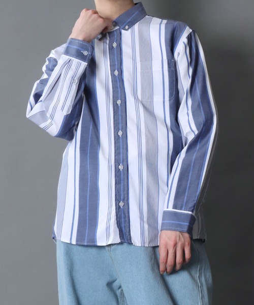 SITRY(シトリー)の「Broadcloth Stripe & Plaid Shirt/ストライプ チェック ブロードシャツ(シャツ/ブラウス・メンズ・ホワイト系その他/ブルー系その他/グレー系その他2/グレー系その他/ブルー系その他2/ブルー系その他3・M/L/LL)」の15枚目の写真