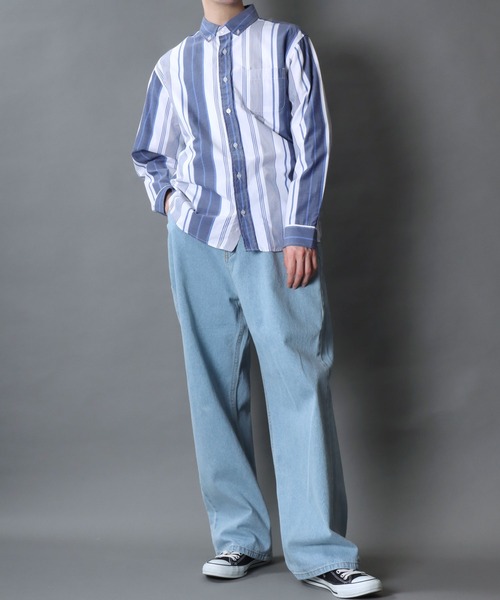SITRY(シトリー)の「Broadcloth Stripe & Plaid Shirt/ストライプ チェック ブロードシャツ(シャツ/ブラウス・メンズ・ホワイト系その他/ブルー系その他/グレー系その他2/グレー系その他/ブルー系その他2/ブルー系その他3・M/L/LL)」の16枚目の写真