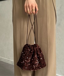 スパンコール巾着バッグ