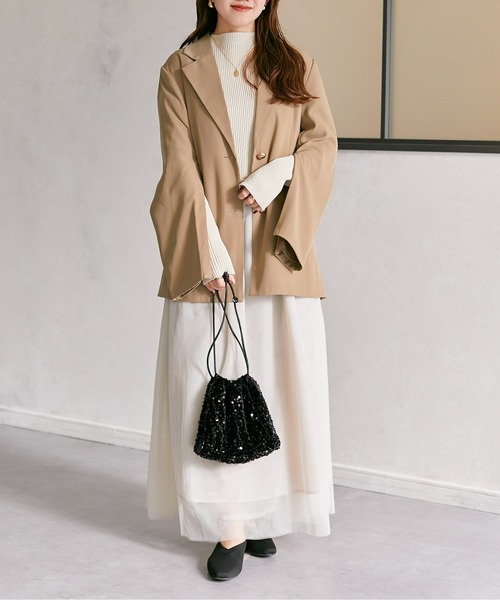 Thevon（ゼボン）の「スパンコール巾着バッグ（トートバッグ・レディース・グレー/ブルー/ブラック/ブラウン・FREE）」の5枚目の写真