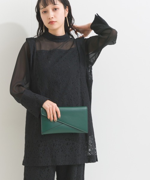 アンミヌ　シアーレースチュニックブラウス（BLACK） アンミヌ シアーレースチュニックブラウス（BLACK） アンミヌ シアー