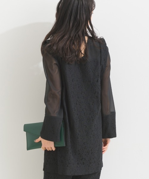terrace(テラス)の「【セットアップ 】 レースデコルテシアーチュニックブラウス+レースイージーパンツ(セットアップ・レディース・オフホワイト/ブラック/カーキ・MEDIUM)」の11枚目の写真