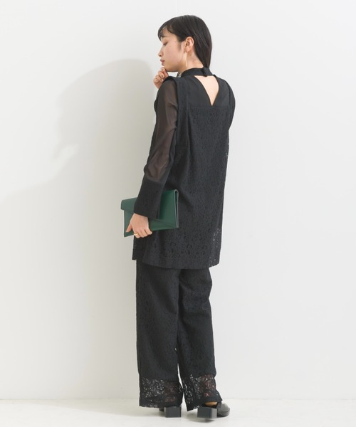 terrace(テラス)の「【セットアップ 】 レースデコルテシアーチュニックブラウス+レースイージーパンツ(セットアップ・レディース・オフホワイト/ブラック/カーキ・MEDIUM)」の22枚目の写真