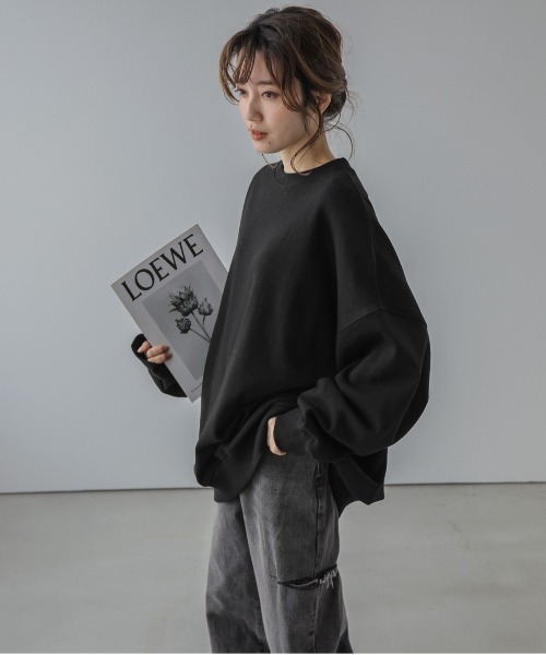 SUGAR BISKET(シュガービスケット)の「裏起毛スウェット(スウェット・レディース・カーキ/グレー/ブラック・フリー)」の7枚目の写真
