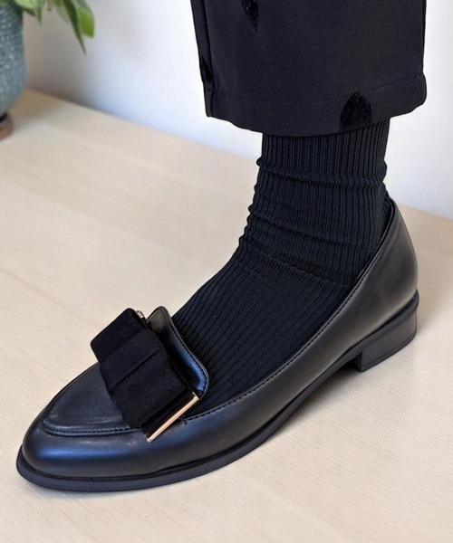 Sugar Sugar（シュガーシュガー）の「【SUGAR SUGARシュガーシュガー】リボンローヒールパンプス(550)歩き方が美しくなるパンプスシリーズ（パンプス・レディース・ベージュ/ブラック/ブラック系その他/シルバー・S/M/L/LL）」の20枚目の写真