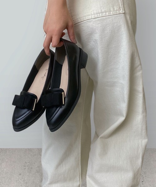 Sugar Sugar（シュガーシュガー）の「【SUGAR SUGARシュガーシュガー】リボンローヒールパンプス(550)歩き方が美しくなるパンプスシリーズ（パンプス・レディース・ベージュ/ブラック/ブラック系その他/シルバー・S/M/L/LL）」の19枚目の写真