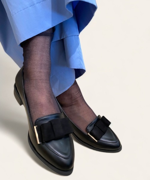 Sugar Sugar（シュガーシュガー）の「【SUGAR SUGARシュガーシュガー】リボンローヒールパンプス(550)歩き方が美しくなるパンプスシリーズ（パンプス・レディース・ベージュ/ブラック/ブラック系その他/シルバー・S/M/L/LL）」の8枚目の写真