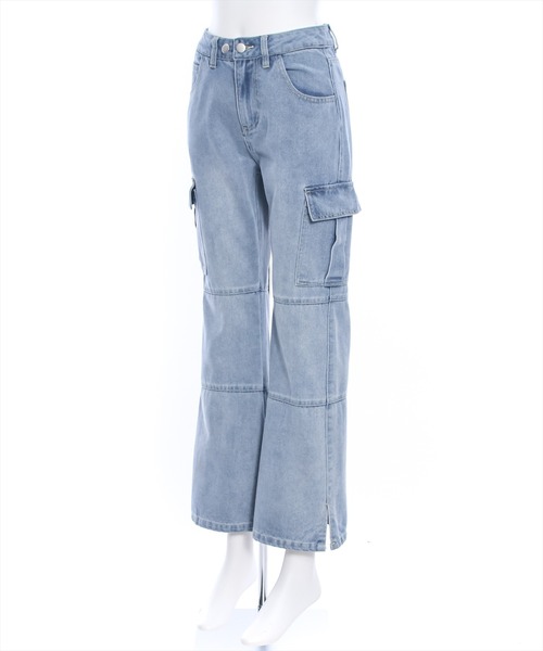 clear（クリア）の「カーゴフレアデニムパンツ≪2024AW≫（デニムパンツ・レディース・ブラック/ライトブルー・S/M）」の3枚目の写真