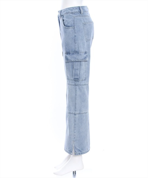 clear（クリア）の「カーゴフレアデニムパンツ≪2024AW≫（デニムパンツ・レディース・ブラック/ライトブルー・S/M）」の4枚目の写真