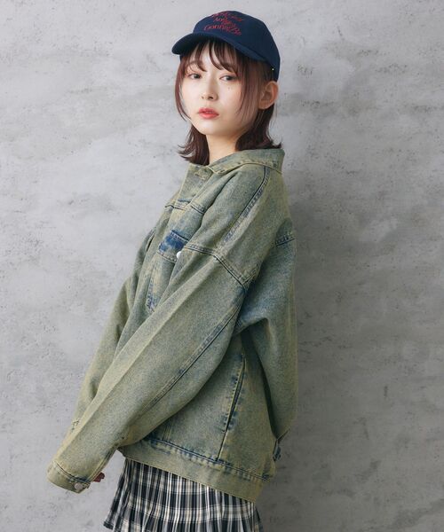 RETRO GIRL（レトロガール）の「BベルトBIGGジャン（デニムジャケット・レディース・ブラック/ブルー/イエロー・FREE）」の9枚目の写真