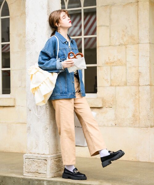 RETRO GIRL（レトロガール）の「BベルトBIGGジャン（デニムジャケット・レディース・ブラック/ブルー/イエロー・FREE）」の13枚目の写真