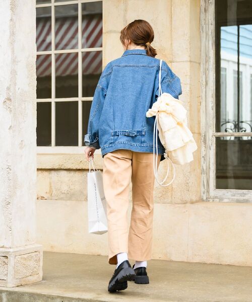 RETRO GIRL（レトロガール）の「BベルトBIGGジャン（デニムジャケット・レディース・ブラック/ブルー/イエロー・FREE）」の14枚目の写真