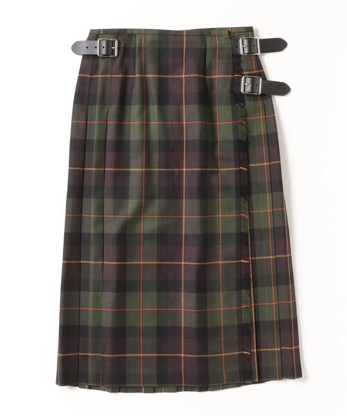 O'NEIL of DUBLIN（オニールオブダブリン）の「O'NEIL of DUBLIN/オニールオブダブリン　タータンロングミドルスカート　WORSTED WOOL TARTAN LONG MIDDLE SKIRT 12477（スカート・レディース・オレンジ/グリーン/オリーブ・8/10）」の2枚目の写真