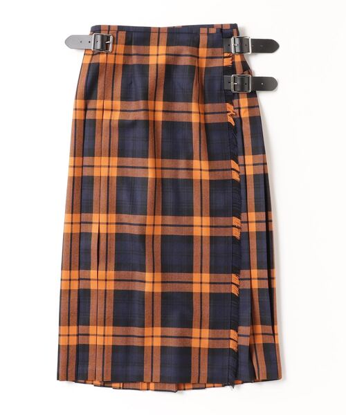 O'NEIL of DUBLIN（オニールオブダブリン）の「O'NEIL of DUBLIN/オニールオブダブリン　タータンロングミドルスカート　WORSTED WOOL TARTAN LONG MIDDLE SKIRT 12477（スカート・レディース・オレンジ/グリーン/オリーブ・8/10）」の3枚目の写真